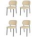 Set 4 Sedie Sala Da Pranzo Rivalta Gambe In Acciaio Nero Opaco, Tessuto Bouclé Beige - Foto miniatura 1