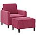 Poltrona con Poggiapiedi Rosso Vino 60 cm in Velluto - Foto miniatura 3