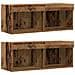 Mensola Galleggiante  2 pz Legno Antico 40x28.5x40 cm Legno Ingegnerizzato, Armadi a Muro  con Luci LED 2 pz Legno Antico 40x30x30 cm, Armadi TV a Muro  con Luci LED 2 pz Legno Antico 80x30x30 cm - Foto miniatura 6