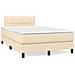Letto a Molle con Materasso e LED Crema 120x190 cm in Tessuto - Foto miniatura 2