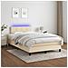 Letto a Molle con Materasso e LED Crema 120x190 cm in Tessuto - Foto miniatura 5