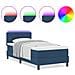 Letto con box spring e luce LED blu 90x190 cm Tessuto - Foto miniatura 4