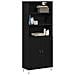 Highboard Rovere Nero 69.5x34x180 cm Legno Ingegnerizzato - Foto miniatura 2