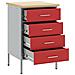 Armadio da Lavoro Rosso 50x55x85 cm Acciaio - Foto miniatura 4