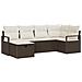 Set Divano da Giardino 6 pcs Marrone e crema 232 x 122 x 85 cm - Foto miniatura 1