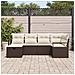 Set Divano da Giardino 6 pcs Marrone e crema 232 x 122 x 85 cm - Foto miniatura 3