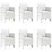 Set da Pranzo per Giardino 7 pcs Bianco Rattan Polt - Foto miniatura 5