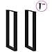 Gambe per tavolo da bar a forma di U 2 pz nere 40x(100-101) cm in acciaio - Foto miniatura 3