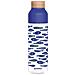 Bottiglia D'acqua Riutilizzabile Ice 840ml Tappo In Legno E Motivo Pesci Stilizzati, Blu - Foto miniatura 1