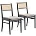 Set Di 2 Sedie Vilma Colore Nero Lavato, Legno Massello E Rattan Naturale - Foto miniatura 1