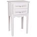 Comodino In Legno Con 2 Cassetti Bianchi 38x28x69. - Foto miniatura 1