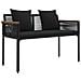 Panchina da esterno Nero 117 x 54 x 74.5 cm polyrattan - Foto miniatura 1