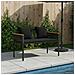 Panchina da esterno Nero 117 x 54 x 74.5 cm polyrattan - Foto miniatura 2