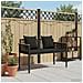 Panchina da esterno Nero 117 x 54 x 74.5 cm polyrattan - Foto miniatura 3