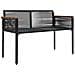 Panchina da esterno Nero 117 x 54 x 74.5 cm polyrattan - Foto miniatura 4