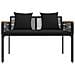 Panchina da esterno Nero 117 x 54 x 74.5 cm polyrattan - Foto miniatura 5