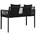 Panchina da esterno Nero 117 x 54 x 74.5 cm polyrattan - Foto miniatura 7