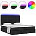 Letto con luci a strisce a LED Nero 200 x 200 cm Tessuto - Foto miniatura 4