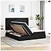 Letto con luci a strisce a LED Nero 200 x 200 cm Tessuto - Foto miniatura 5