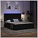 Letto con luci a strisce a LED Nero 200 x 200 cm Tessuto - Foto miniatura 6