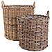 Set Di 2 Cesti Indo In Rattan Kubu Naturale - Misure Assortite - Foto miniatura 1