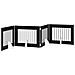 Cancello per cani con supporti 4 pcs Rovere Nero 80 x 60 cm - Foto miniatura 4