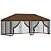 Gazebo con pareti laterali 6 x 3 m Marrone Poliestere e Acciaio - Foto miniatura 1