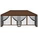 Gazebo con pareti laterali 6 x 3 m Marrone Poliestere e Acciaio - Foto miniatura 3