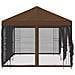 Gazebo con pareti laterali 6 x 3 m Marrone Poliestere e Acciaio - Foto miniatura 4