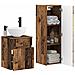 Set di mobili per il bagno 2 pz Legno antico 33 x 34,5 x 100 cm - Foto miniatura 3