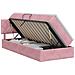 Letto con Contenitore con testiera Rosa 100 x 200 cm Velluto - Foto miniatura 1