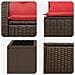 Set di divani 6 pz Marrone e Rosso Rattan sintetico e Acciaio - Foto miniatura 5
