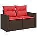 Set di divani 6 pz Marrone e Rosso Rattan sintetico e Acciaio - Foto miniatura 9