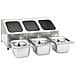 Supporto Gastronorm Con 3 Contenitori Gn 1/6 In Acciaio Inox - Foto miniatura 2