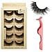 Ciglia Finte 5 Paia Riutilizzabile 3d Mink Lashes Mano Spessi Naturali Falsi Ciglia Contiene In Acciaio Inox Ciglia Pinzetta (bomba)  - Foto miniatura 1
