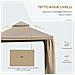 Gazebo Da Giardino 3x3m In Metallo Con Zanzariera E Tetto A 2 Livelli In Poliestere Cachi - Foto miniatura 4