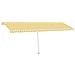 Tenda da Sole Retrattile Manuale LED 600x350 cm Giallo Bianco - Foto miniatura 1