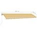 Tenda da Sole Retrattile Manuale LED 600x350 cm Giallo Bianco - Foto miniatura 9