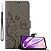 Custodia Compatibile Con Motorola Moto G10 / G30 In Grigio Fiore - Coperchio Protettivo In Design Floreale Con Chiusura Magnetica, Funzione Stand E Slot Per Carte - Foto miniatura 1