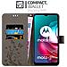 Custodia Compatibile Con Motorola Moto G10 / G30 In Grigio Fiore - Coperchio Protettivo In Design Floreale Con Chiusura Magnetica, Funzione Stand E Slot Per Carte - Foto miniatura 3