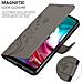 Custodia Compatibile Con Motorola Moto G10 / G30 In Grigio Fiore - Coperchio Protettivo In Design Floreale Con Chiusura Magnetica, Funzione Stand E Slot Per Carte - Foto miniatura 5