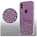 Custodia Compatibile Con Apple Iphone Xs Max In Viola Con Glitter - Coperchio Protettivo In Silicone Tpu Flessibile Con Glitter Scintillanti - Foto miniatura 5