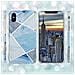 Custodia Compatibile Con Apple Iphone X / Xs In Marmo Grigio Bianco Blu No. 2 - Coperchio Protettivo In Silicone Tpu Con Motivo A Mosaico - Foto miniatura 6