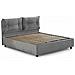 Letto Matrimoniale Elisabetta, Letto Contenitore Con Rivestimento In Tessuto, 100% Made In Italy, Apertura Frontale, Adatto Per Materasso Cm 160x190, Grigio - Foto miniatura 2