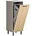 Mobile Bagno Portabiancheria Pieghevole Mobiletto Grigio E Naturale 31.5x30x86.3cm Bzr132-ng - Foto miniatura 1