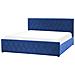 Letto In Velluto Blu Con Contenitore 180 X 200 Cm Rochefort - Foto miniatura 8