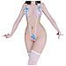 Set Di Biancheria Intima Pethuel Con Corsetto E Perizoma Qqfz-b14-0509-1 Bianco - Foto miniatura 1