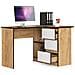 Scrivania ad angolo B16 destro, 3 cassetti, 124x85x77 cm, Colore Quarcia Craft e Bianco - Foto miniatura 2