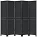 Divisorio Ambienti 5 Pannelli Nero Legno Massello Di Paulownia - Foto miniatura 6