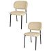 Set 2 Sedie Sala Da Pranzo Rivalta Gambe In Acciaio Nero Opaco, Tessuto Bouclé Beige - Foto miniatura 1